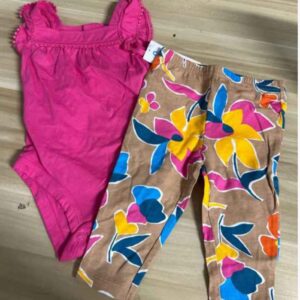 Conjunto 2 peças Baby Menina Carters Verão Bebê Calça Bodie