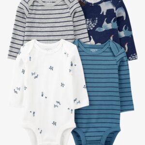 Kit Bebê 4 peças Body Carters Menino Manga Longa (3 meses)