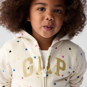 Blusa moletom GAP infantil touca zíper coração tam 4 anos