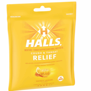 Halls Relief Honey Lemon Cough 14 Drops Bala Mel Limão