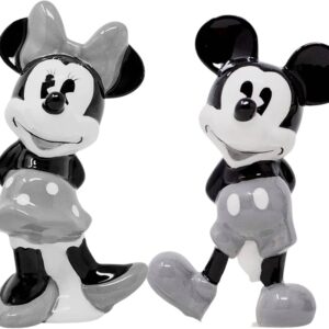 Saleiro e Pimenteiro Disney Mickey Minnie Preto e Branco