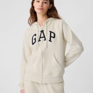Blusa Moletom GAP Feminina C/ Ziper e Capuz Bege Tam M