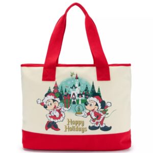 Disney Mickey Minnie Happy Holidays Tote Bolsa Sacola Natal