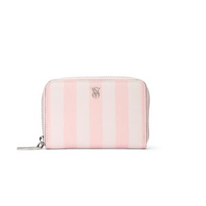 Carteira Rosa Listras Victorias Secret com zíper