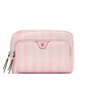 Necessaire Victorias Secret Rosa Listras Viagem Maquiagem Bolsa