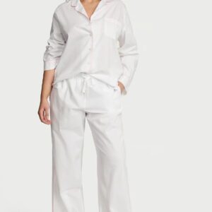 Heritage Pijama Feminino Branco Victorias Secret Tam M Algodão Calça