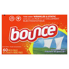 Bounce C/ 60 Folhas Secadora Perfuma Amacia Roupas Outdoor