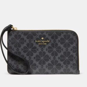 Lucy Small Wristlet Carteira Porta Cartões Kate Spade Floral Cinza