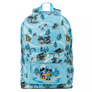 Mochila Disney Store Mickey Mouse e Amigos Neve Azul Grande