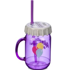 Copo Plástico Grape Up Pixar Disney Store Com Canudo