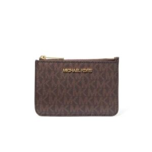 Carteira Jet Set Pequena De Poliéster cor Brown Michael Kors