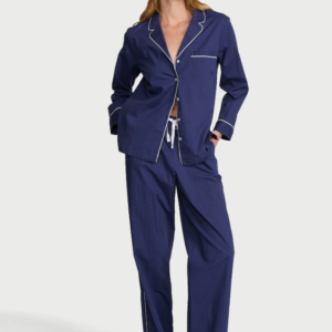 Pijama Longo Victoria´s Secret Azul tam P - Algodão