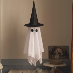 Fantasma Decorativo Casa Halloween Com Chapéu