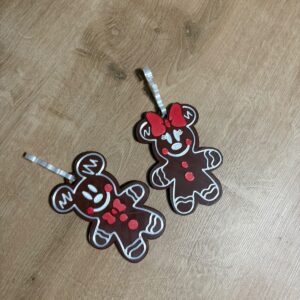 Kit Ornamentos Natal Disney Casal Mickey Minnie Gingerbread